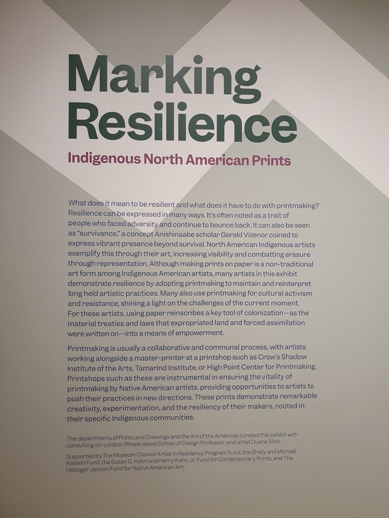 “Marking Resilience: Indigenous North American Prints” at the MFA, Boston